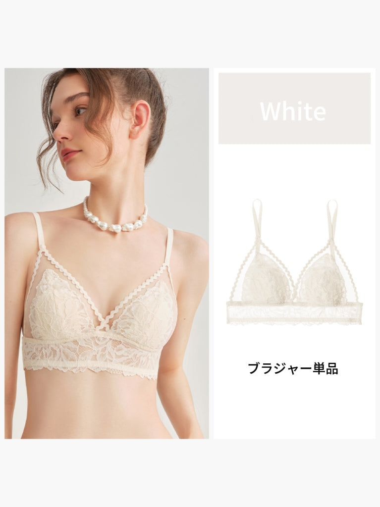 【エアリー・ノンワイヤー】配色ブラジャー&ショーツ