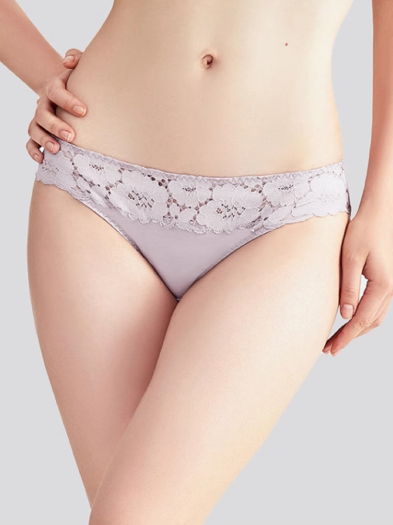 下厚パッド 花柄総レースブラジャー ペアショーツ