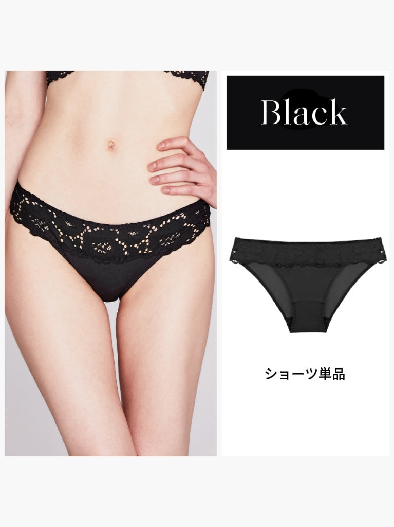 下厚パッド 花柄総レースブラジャー ペアショーツ