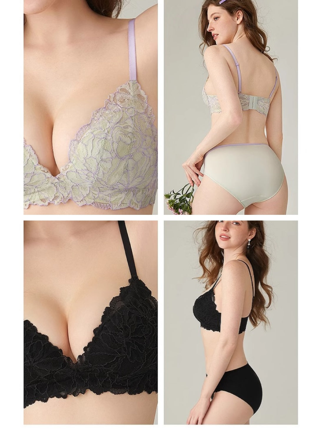 【ノンワイヤー盛れ】谷間メイク 総レースブラ