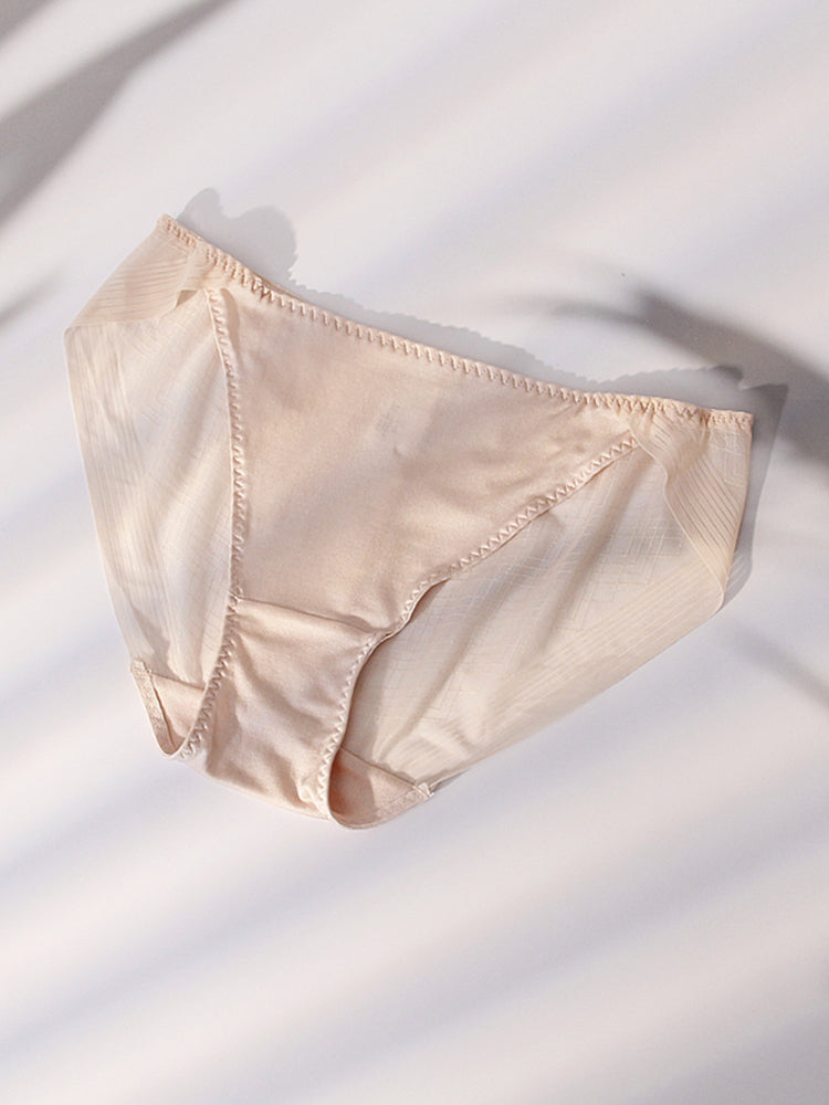 透け感 レーストリム メッシュショーツ クロッチ100%マルベリーシルク