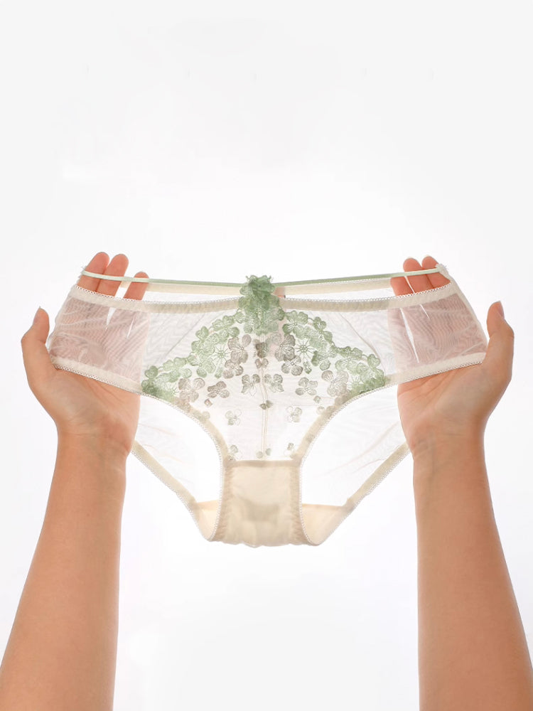 【在庫処分】刺繍レース可愛い花柄 ショーツ&ブラジャー