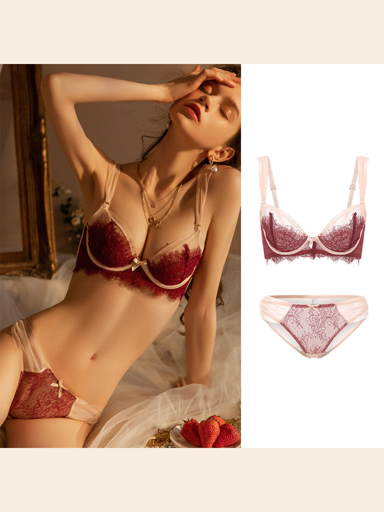 【ワイヤー入り】レースデザイン 軽い セクシーノンパテッド ブラジャー