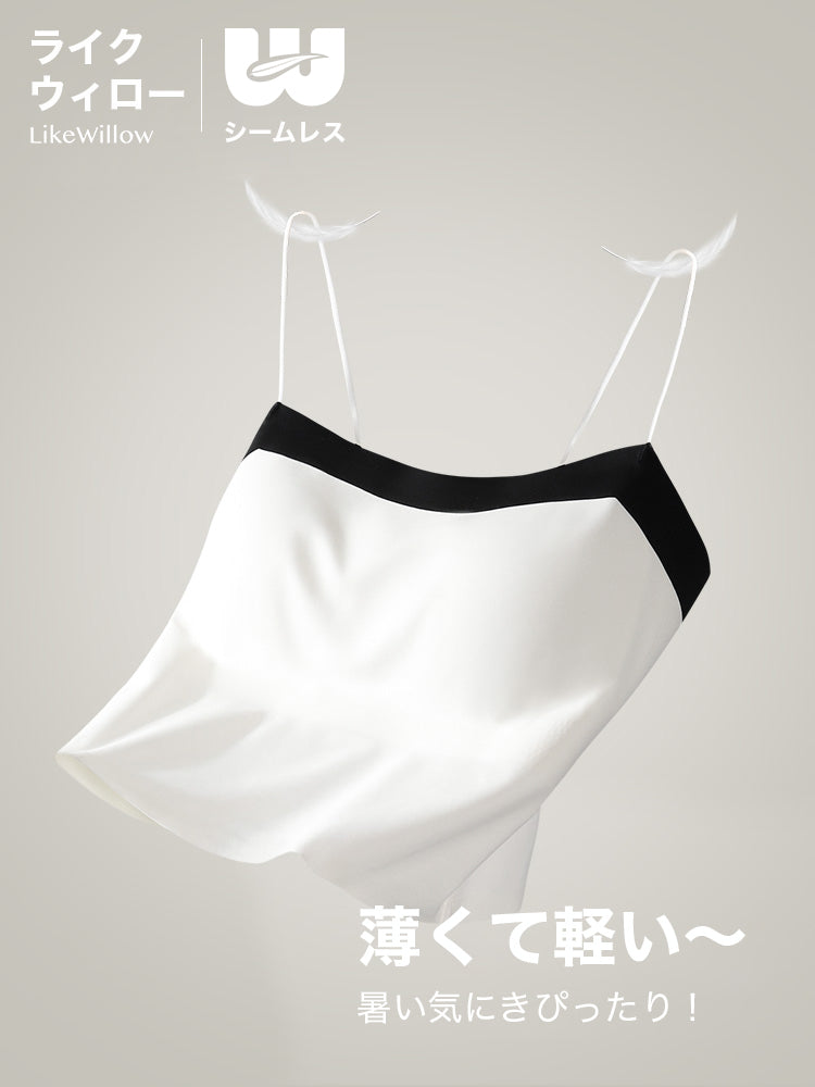 【ノンワイヤー】【夏に向け】シンプル 配色 ブラトップ
