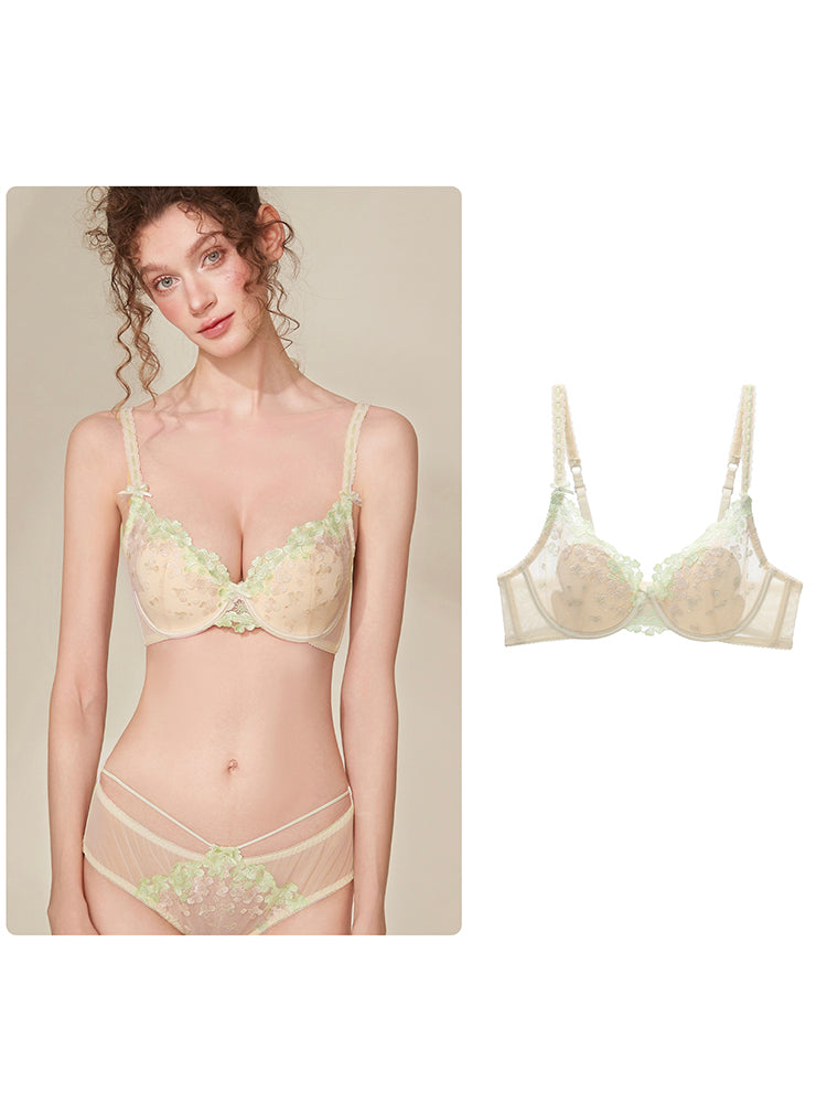 【在庫処分】刺繍レース可愛い花柄 ショーツ&ブラジャー