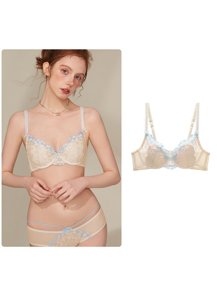 【在庫処分】刺繍レース可愛い花柄 ショーツ&ブラジャー