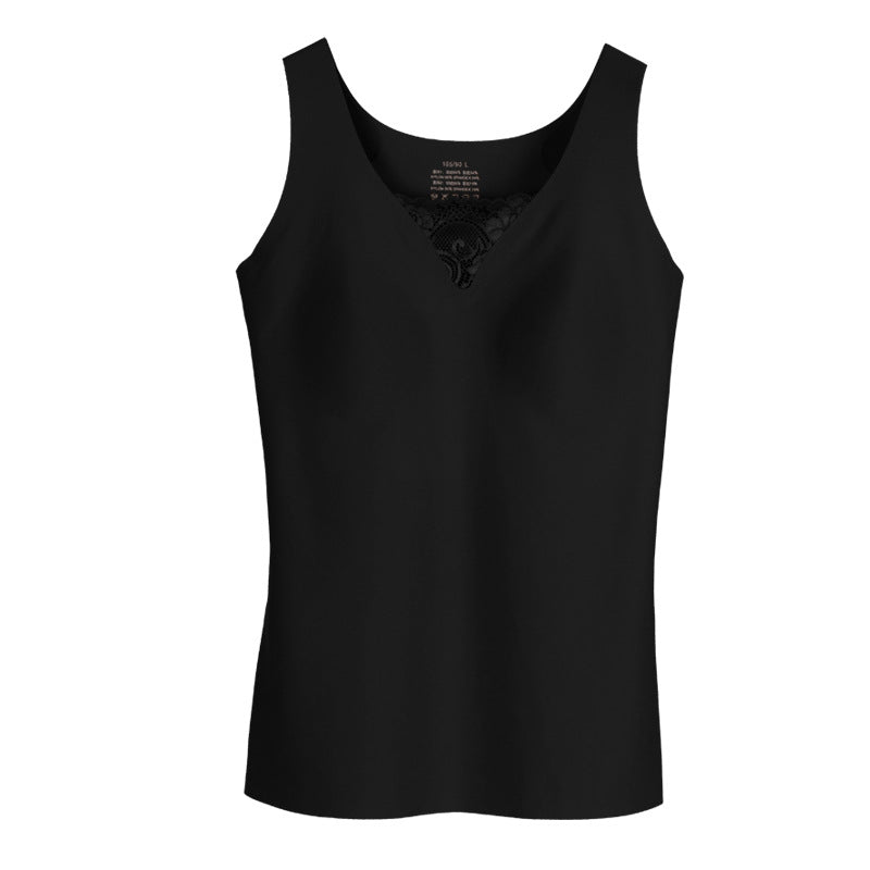 【在庫処分・ノンワイヤー】レース付きブラトップ