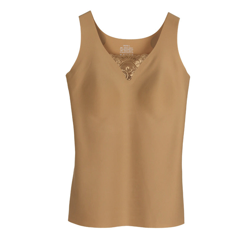 【在庫処分・ノンワイヤー】レース付きブラトップ