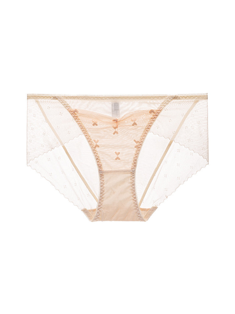 【在庫処分・ノンワイヤー】レースカバー 谷間作り配色ショーツ&ブラ ノンワイヤー