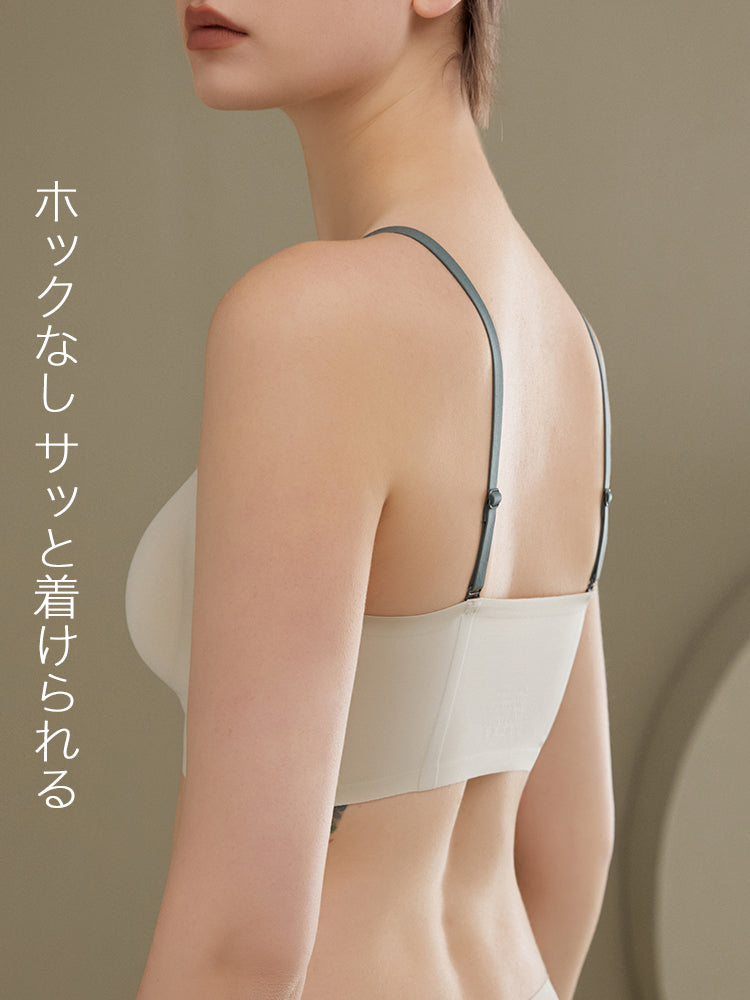 【在庫処分・3/4カップ】ノンワイヤー シームレス プッシュアップブラ