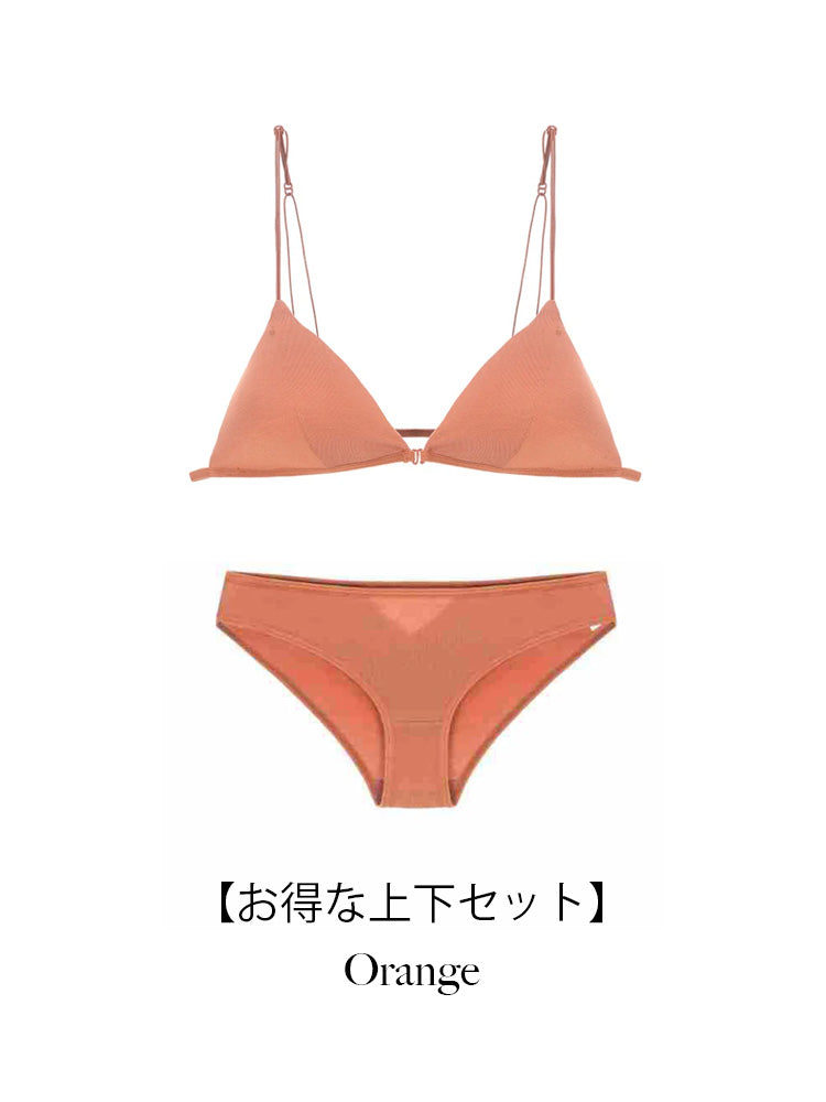 【ノンワイヤー】シンプルながら可愛い 三角カップ ブラジャー