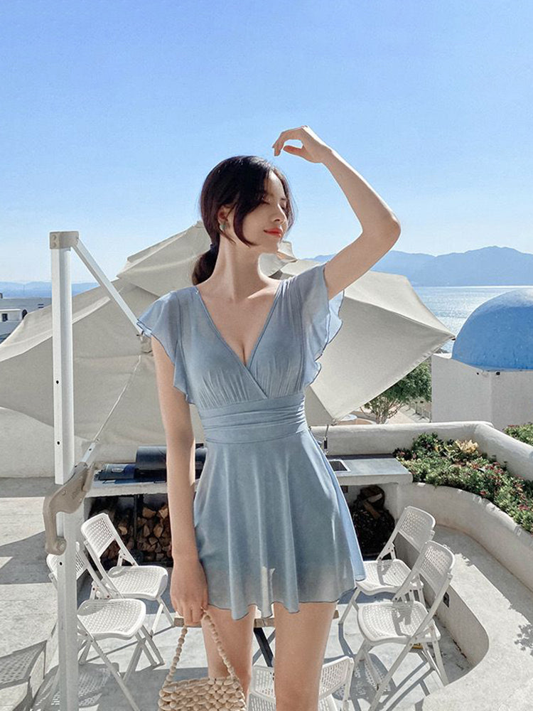 【ノンワイヤー】シアーワンピース付き お洋服っぽい水着