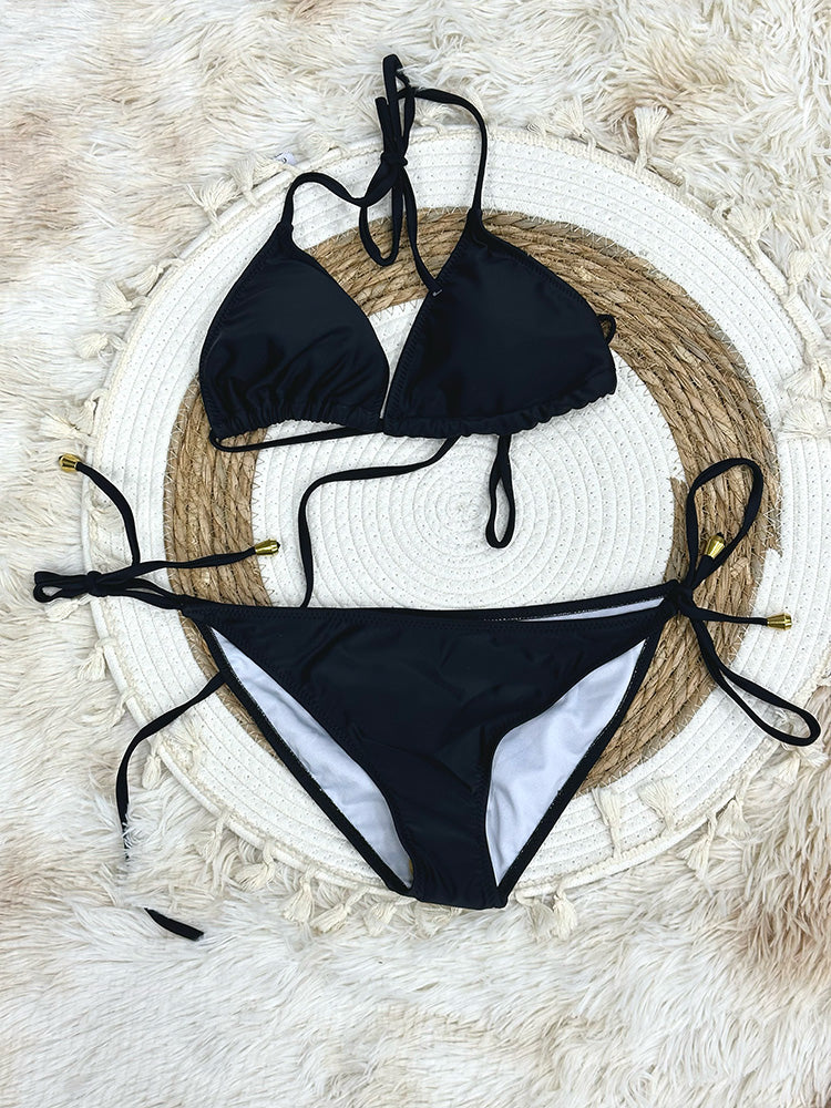 【ノンワイヤー】無地 三角ビキニ