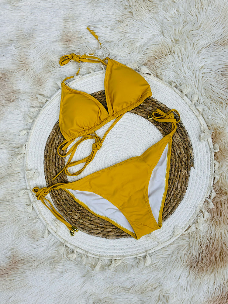 【ノンワイヤー】無地 三角ビキニ