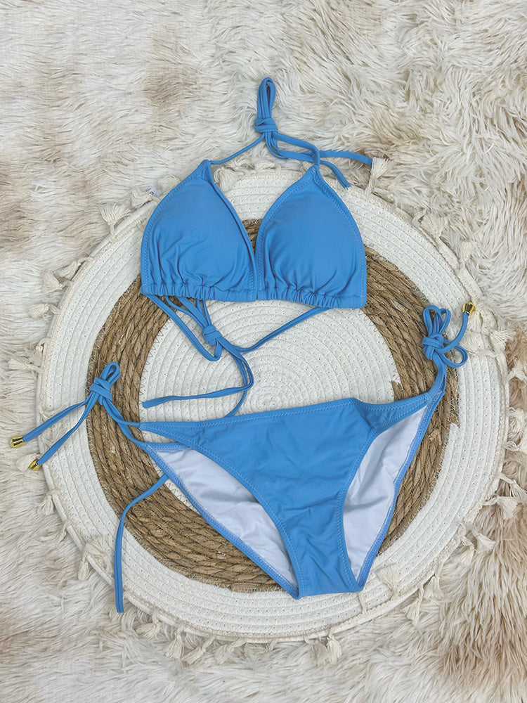 【ノンワイヤー】無地 三角ビキニ