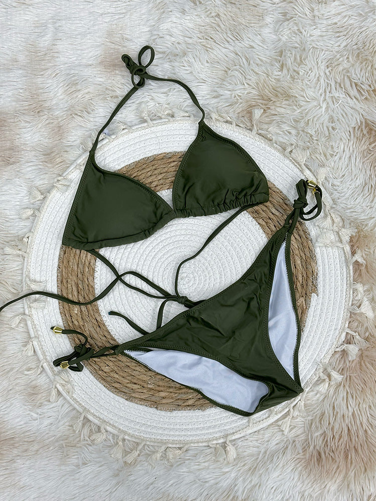 【ノンワイヤー】無地 三角ビキニ