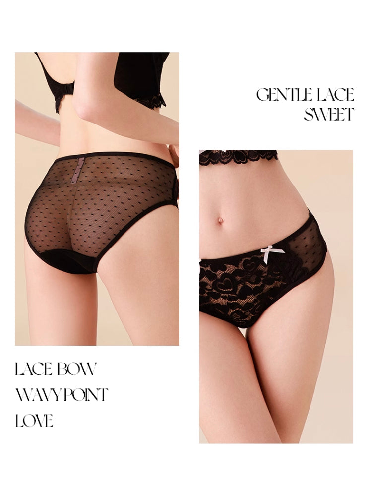 【ノンワイヤー】ハートモチーフ LOVELY総レース ブラ&ショーツセット