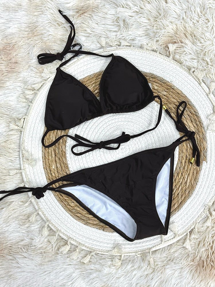 【ノンワイヤー】無地 三角ビキニ