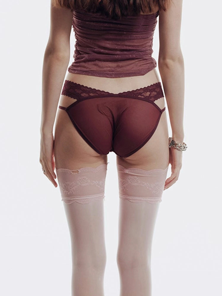 シアーレース ドット柄 ショーツ単品