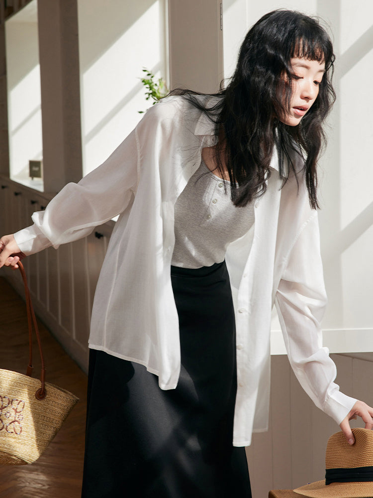 ライセル繊維 シアーシャツ