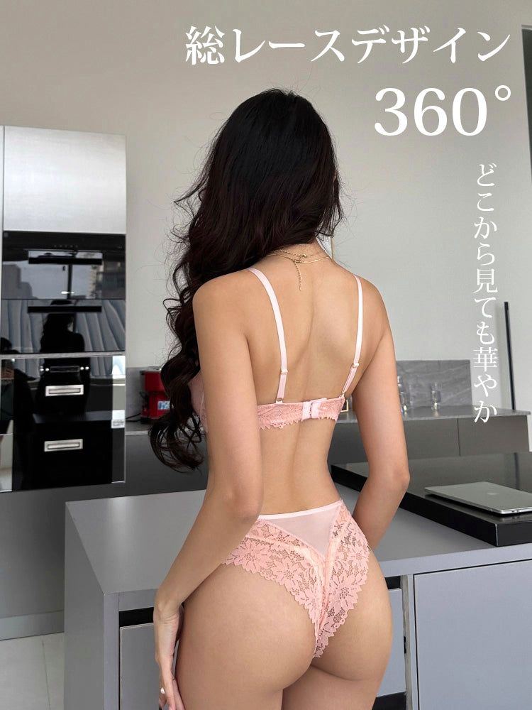 【ノンパテッド】軽い！総レース下着セット