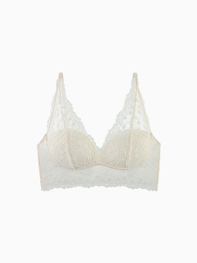 【エアリー・ノンワイヤー】ムレにくい 総レースナイトブラ