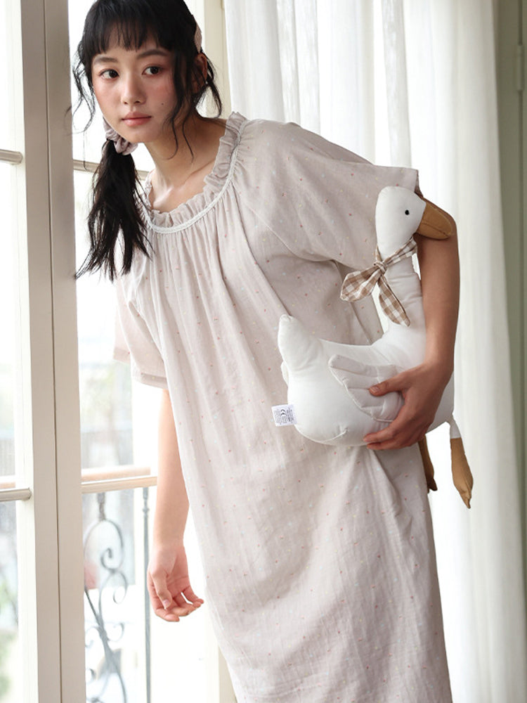 コットン100% ワンピースルームウェア
