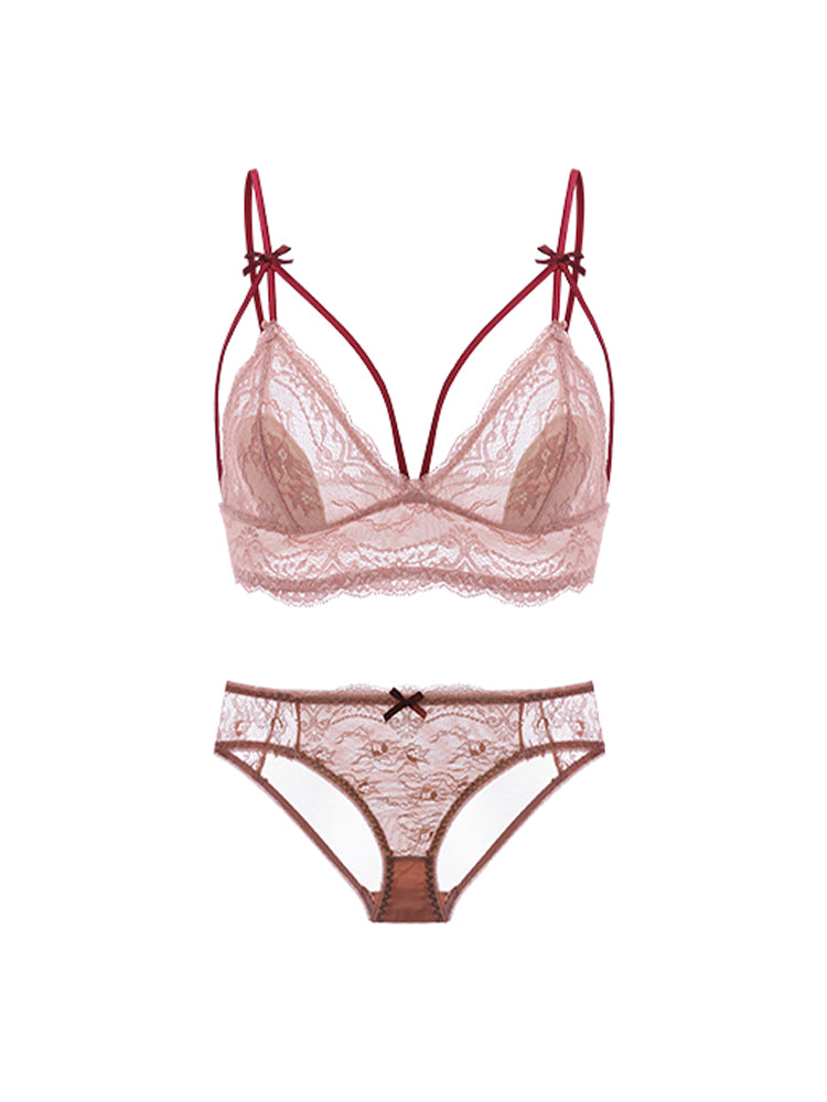 【Goddess Series】大人可愛い総レースブラ＆ショーツセット