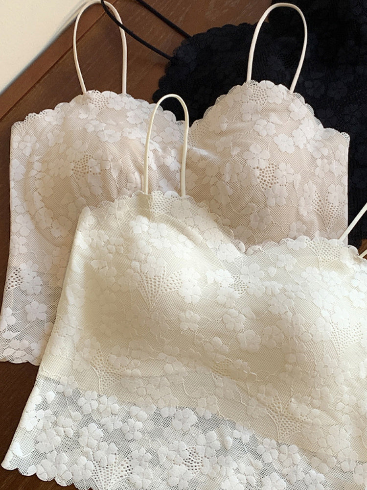 【パッド付き】レースキャミソール 美背デザイン