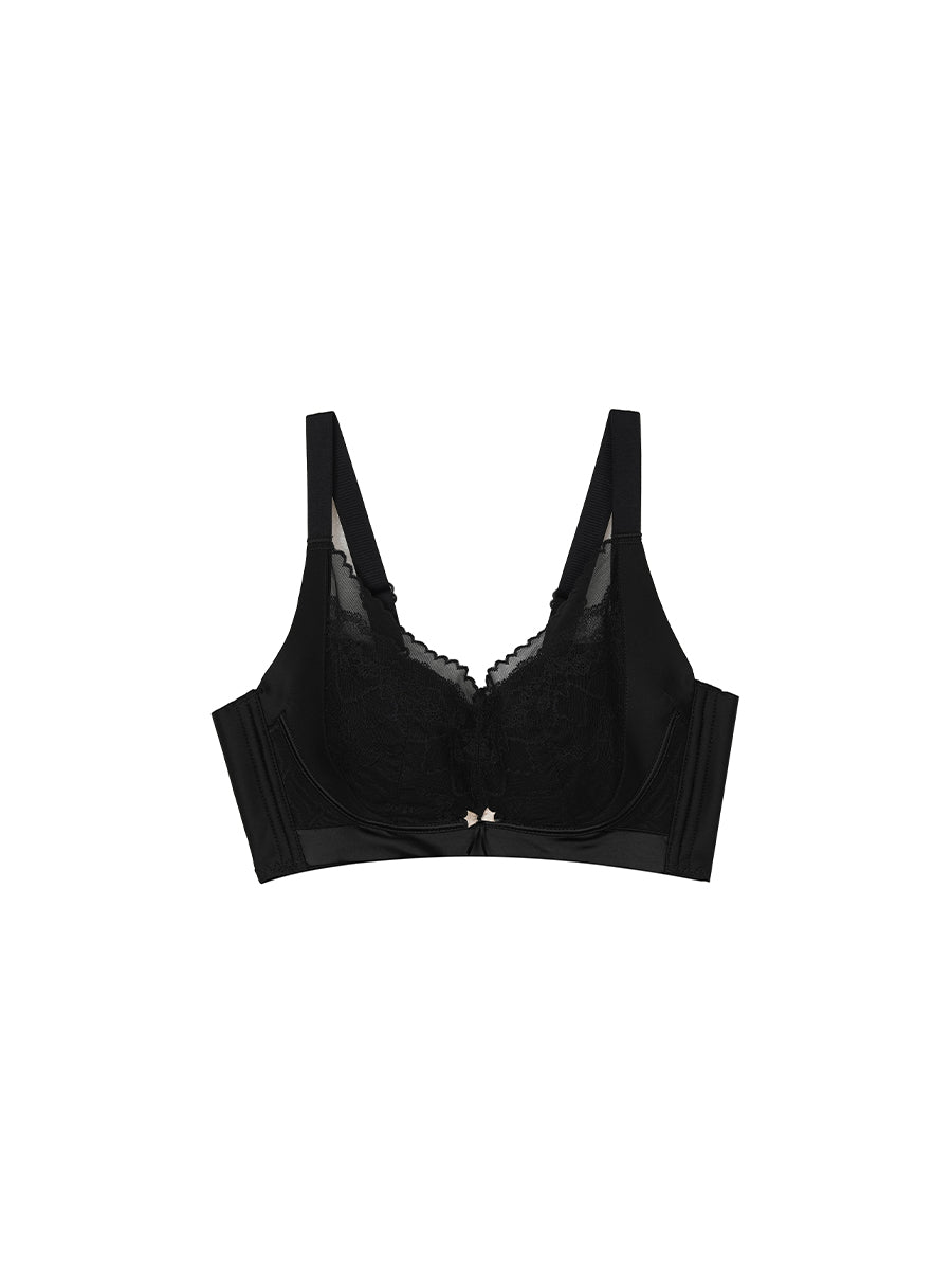 【Good Shape・C-Eカップ対応】背中スッキリ 総レース着瘦せブラ ソフトワイヤー入り