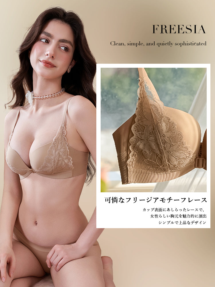 【ノンワイヤー】フロントホック ブラ＆ショーツ