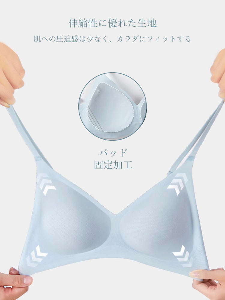 【ヒンヤリ・ノンワイヤー】薄手 接触冷感 ブラ