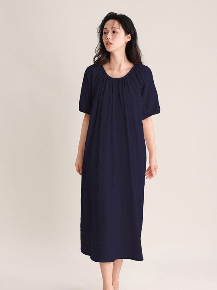 【コットン100％】ダブルガーゼ ワンピースルームウェア