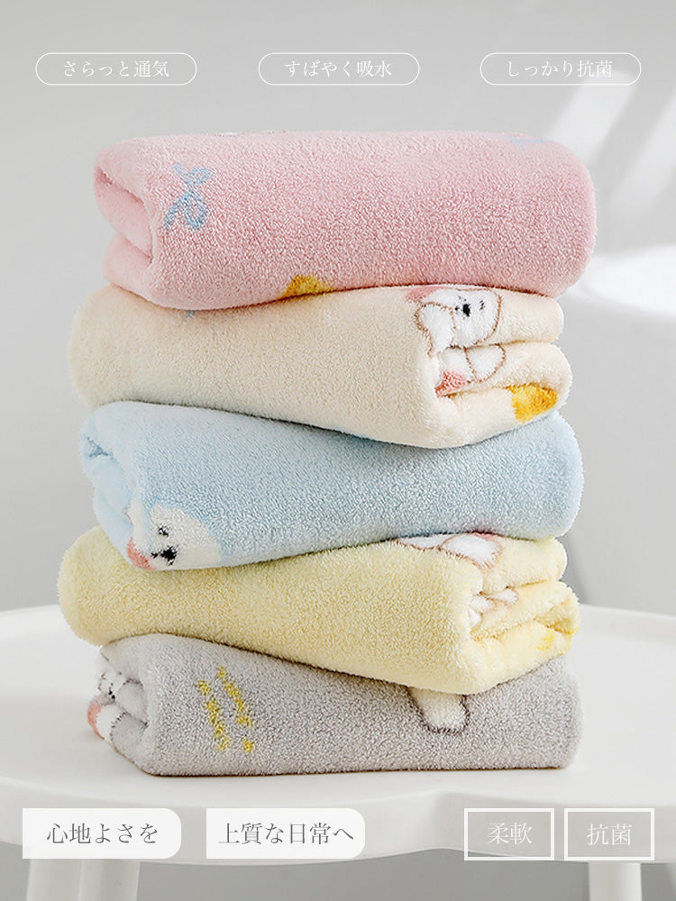 【もこもこ】 35*75cm スキンケア ループ付きタオル