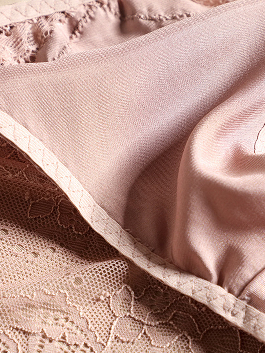 【Silky Comfort】シルク 総レースノンワイヤーブラ