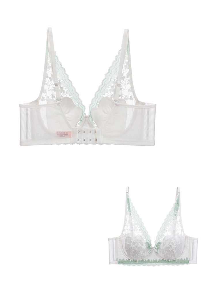 【Airy Series】薄手カップ 総レースブラ＆ショーツ