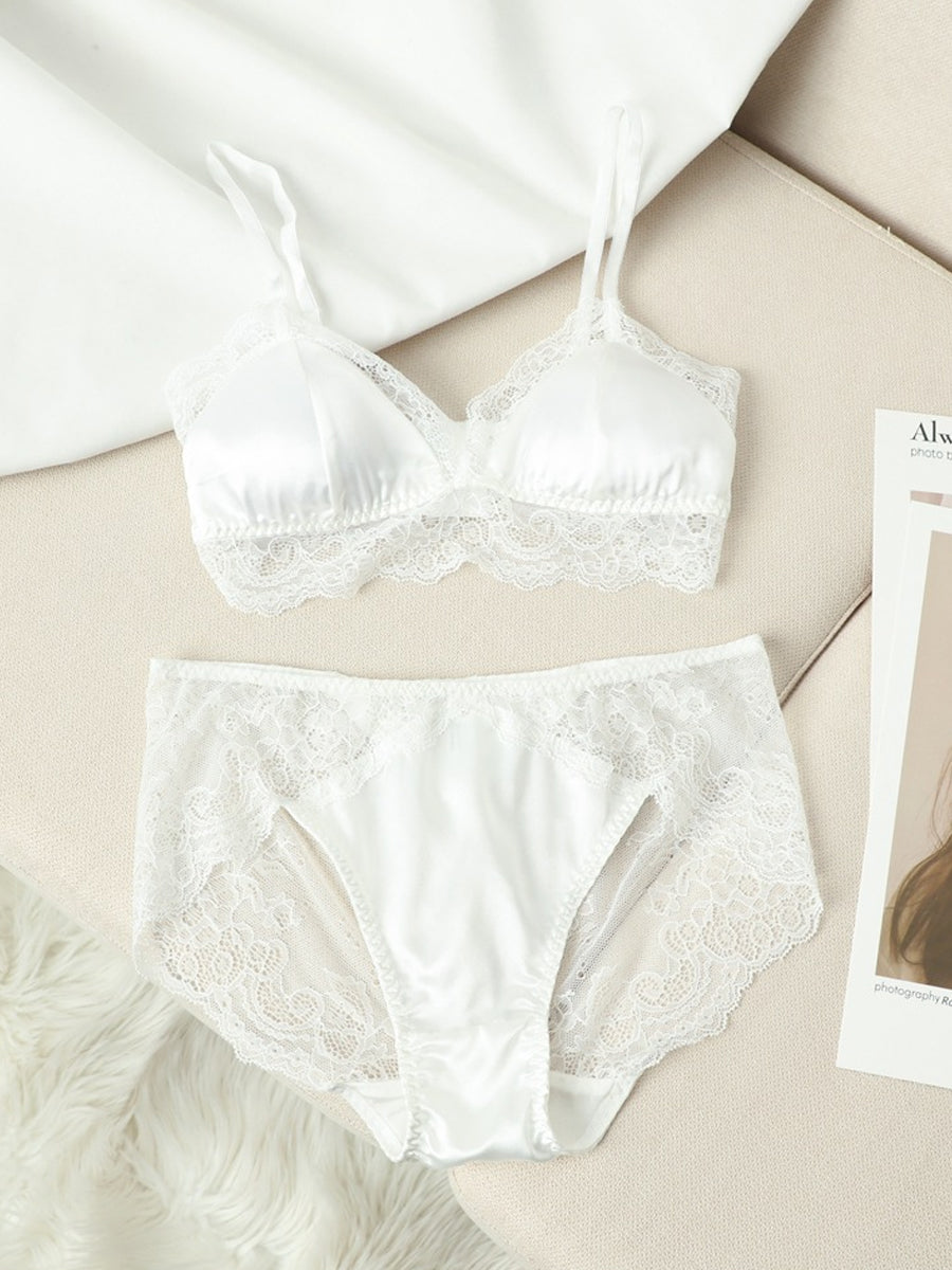 【Silky Comfort】シルク 総レースノンワイヤーブラ