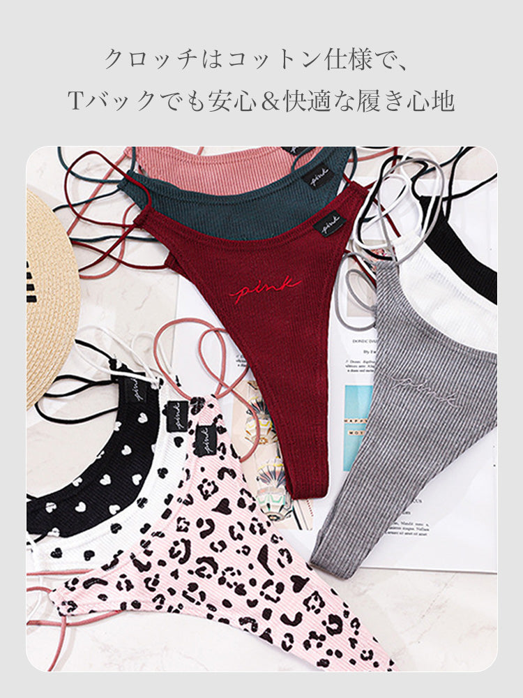 小花柄 Tバックショーツ