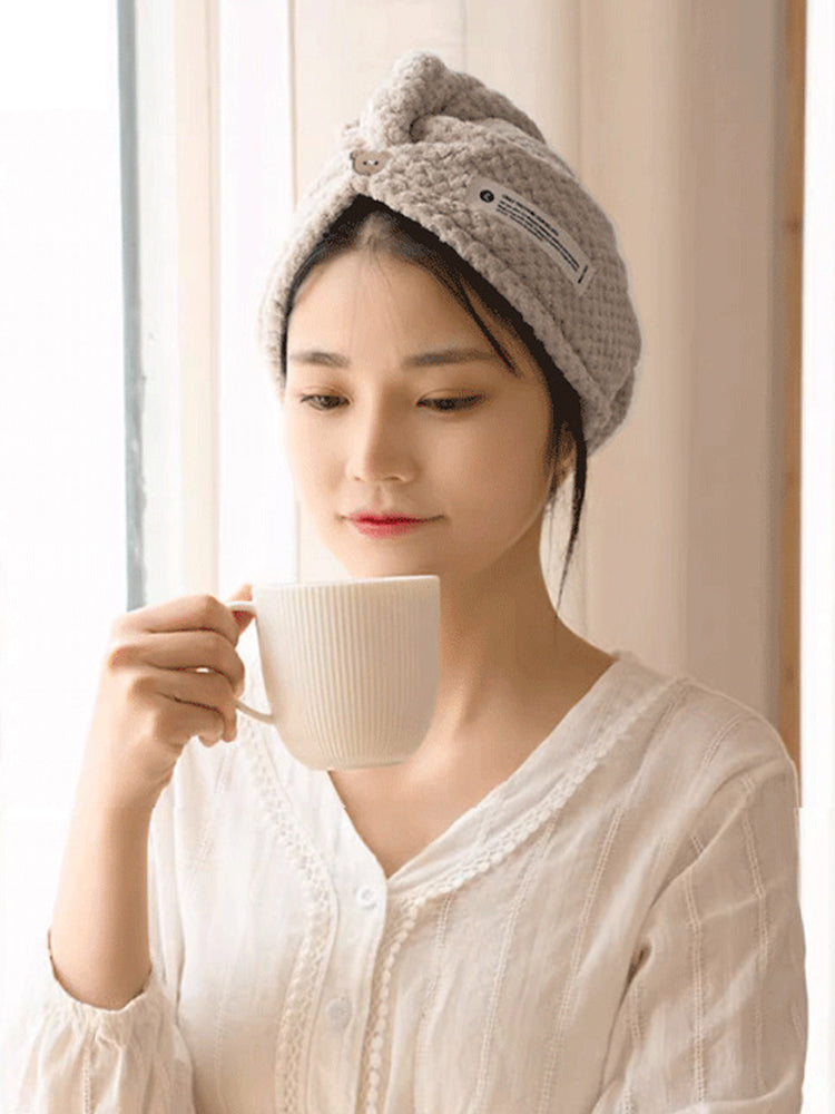 【在庫処分・もこもこ】髪の乾燥を防ぐ ヘアドライタオル