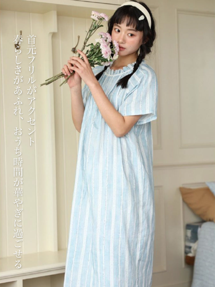 コットン100% ワンピースルームウェア