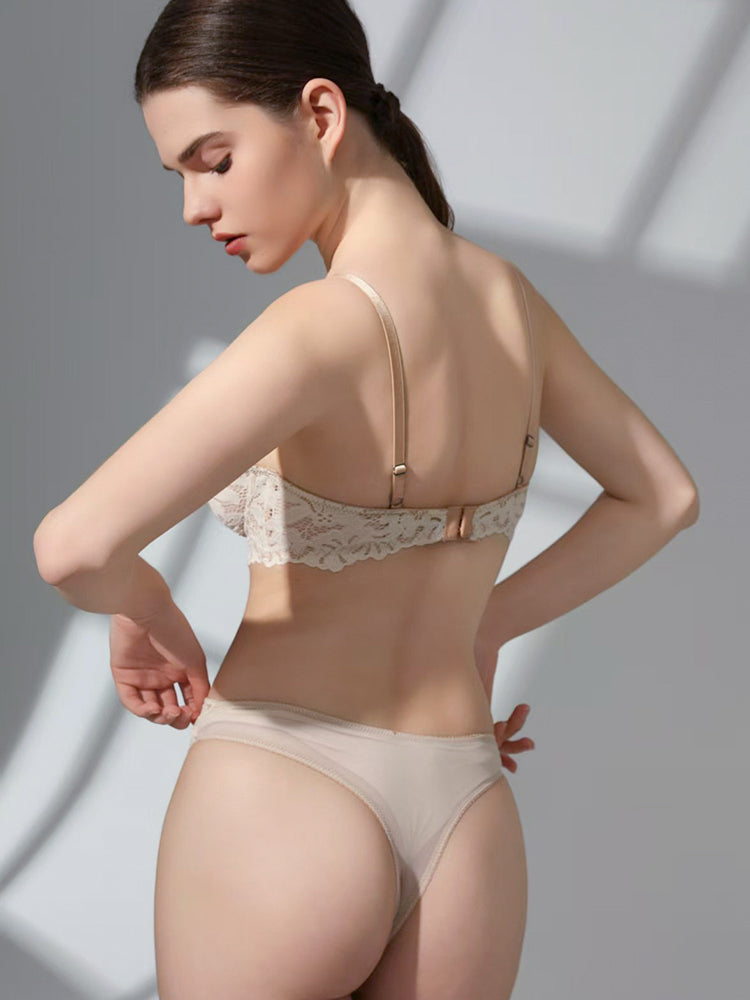 【ノンパテッド】軽い！レース＆メッシュ下着セット