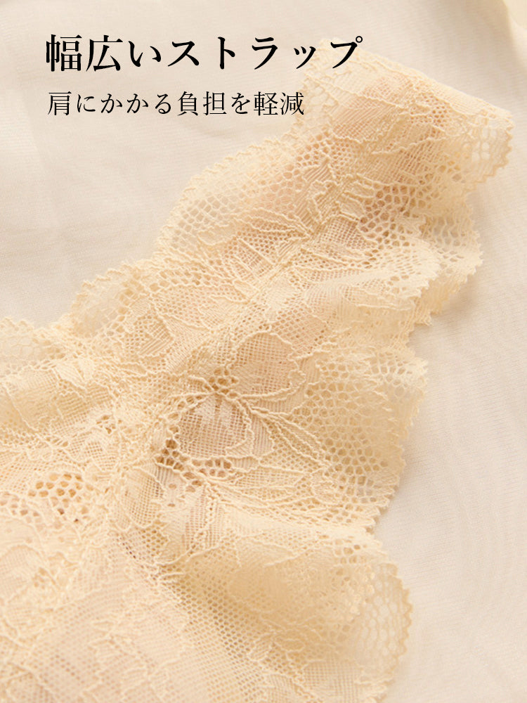 【ノンワイヤー】総レース通気 ナイトブラ