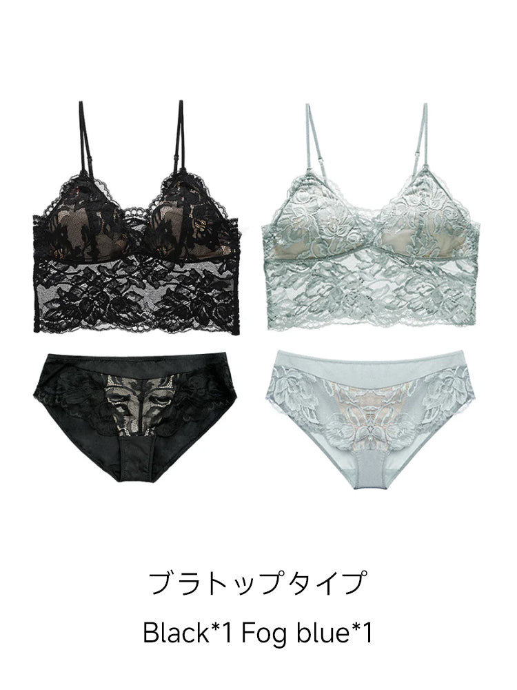 【ノンワイヤー】美背中 花柄レース ノンワイヤーブラセット