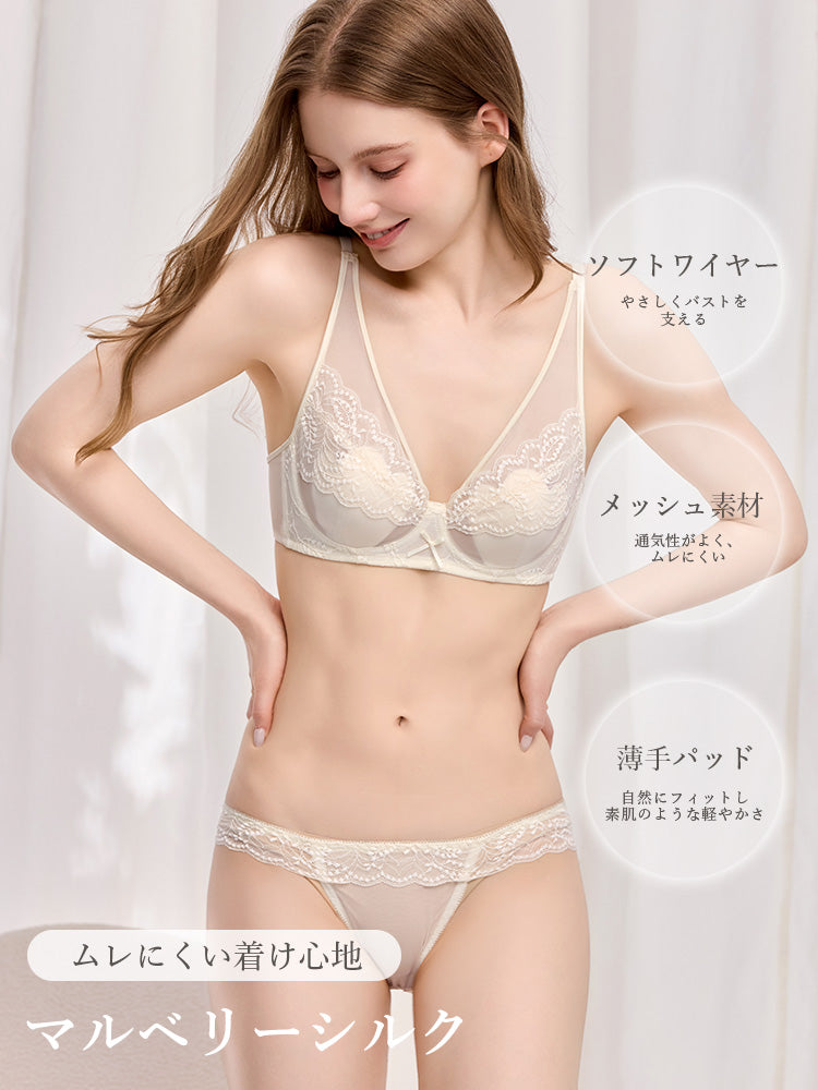 【Airy Series】ムレにくい総レースブラ＆ショーツ