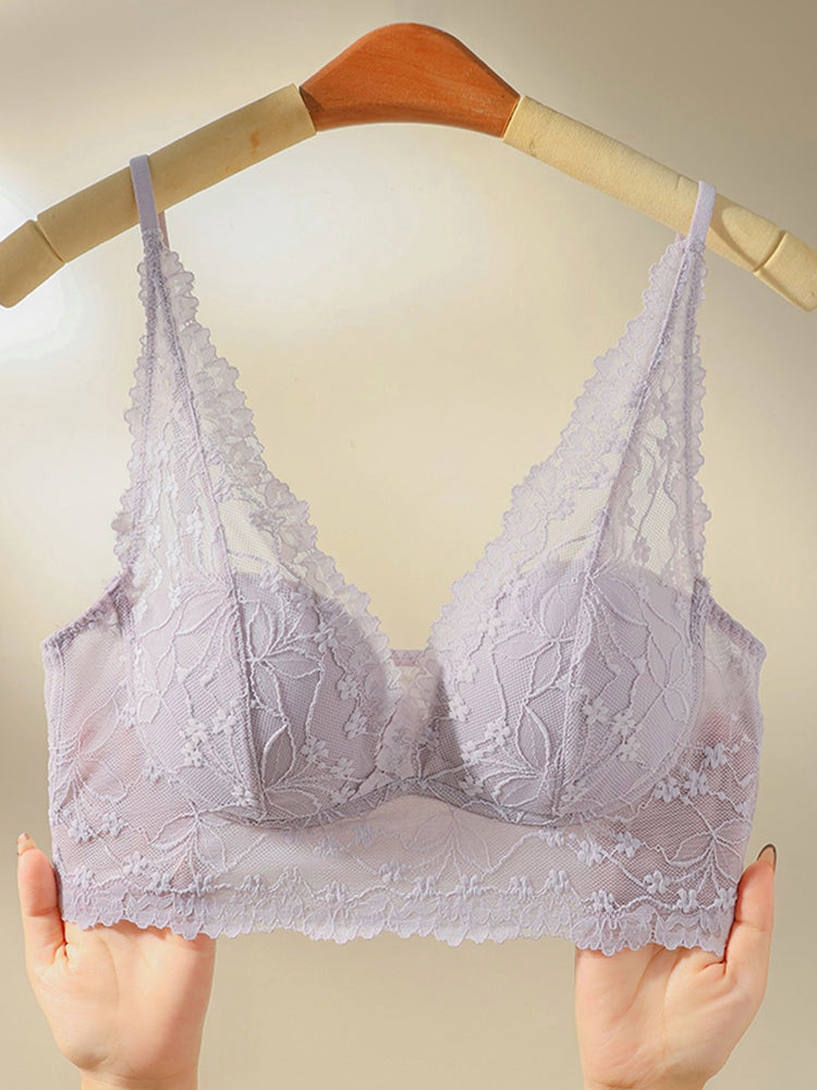 【エアリー・ノンワイヤー】ムレにくい 総レースナイトブラ