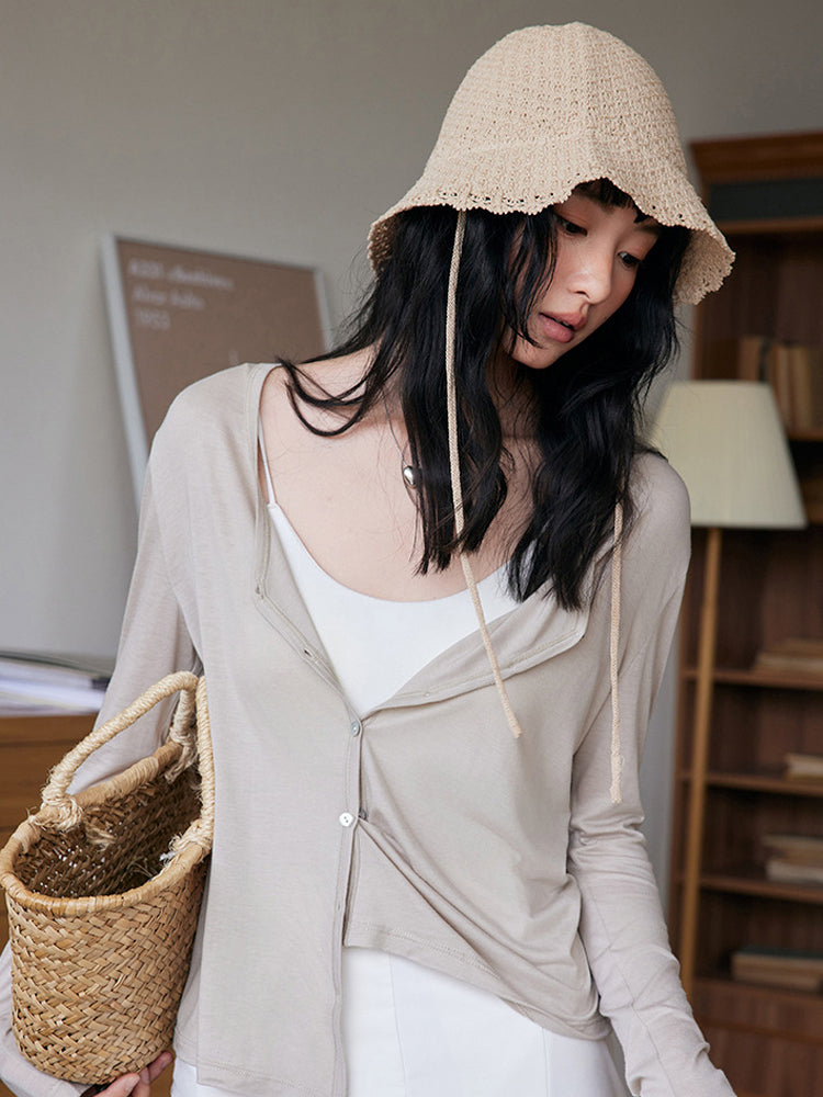 【優しい肌触り】ライセル繊維 カーディガン（長袖）