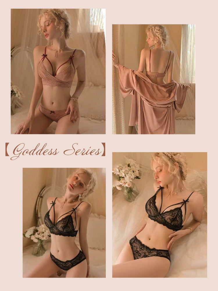 【Goddess Series】大人可愛い総レースブラ＆ショーツセット