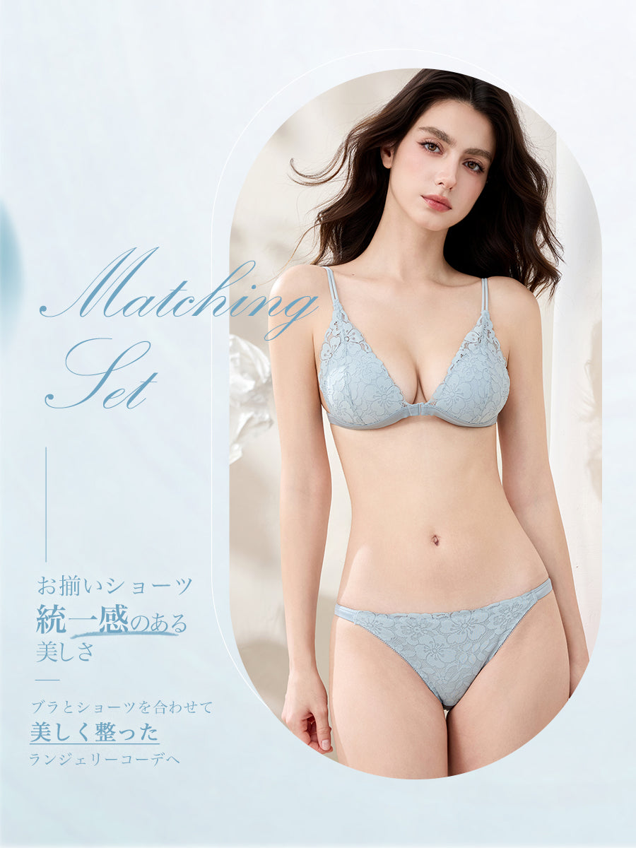 【Blossom】フロントホック ノンワイヤーブラ＆ショーツ