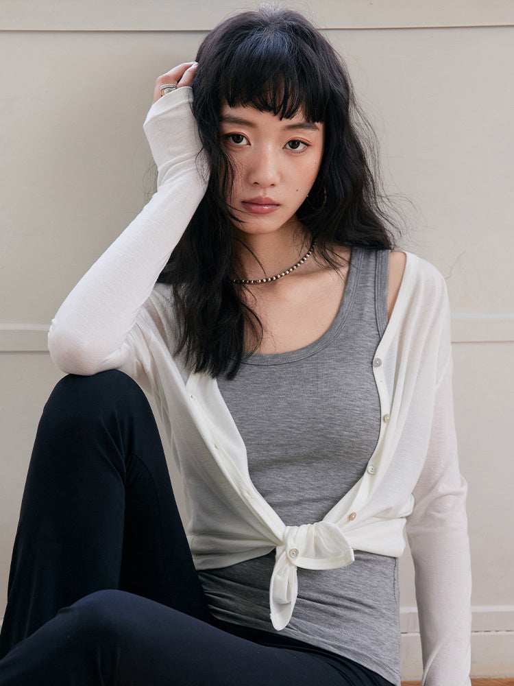 【優しい肌触り】ライセル繊維 カーディガン（長袖）