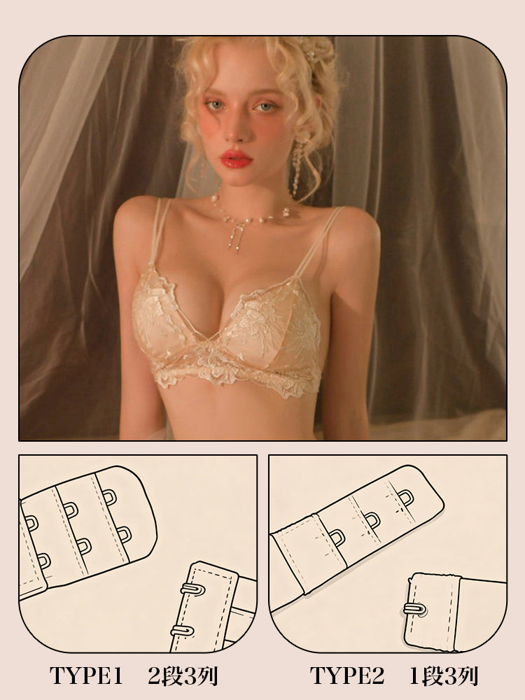 【Goddess Series】花柄刺繍ブラ＆ショーツセット